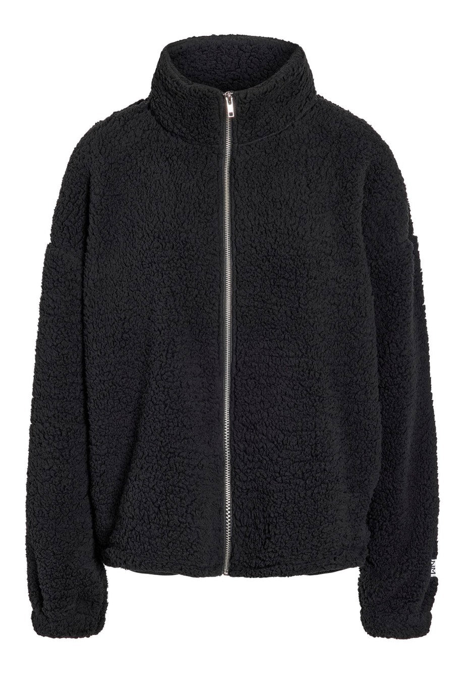 Noisy May Luca Check Soft Fleece Black Jacket
