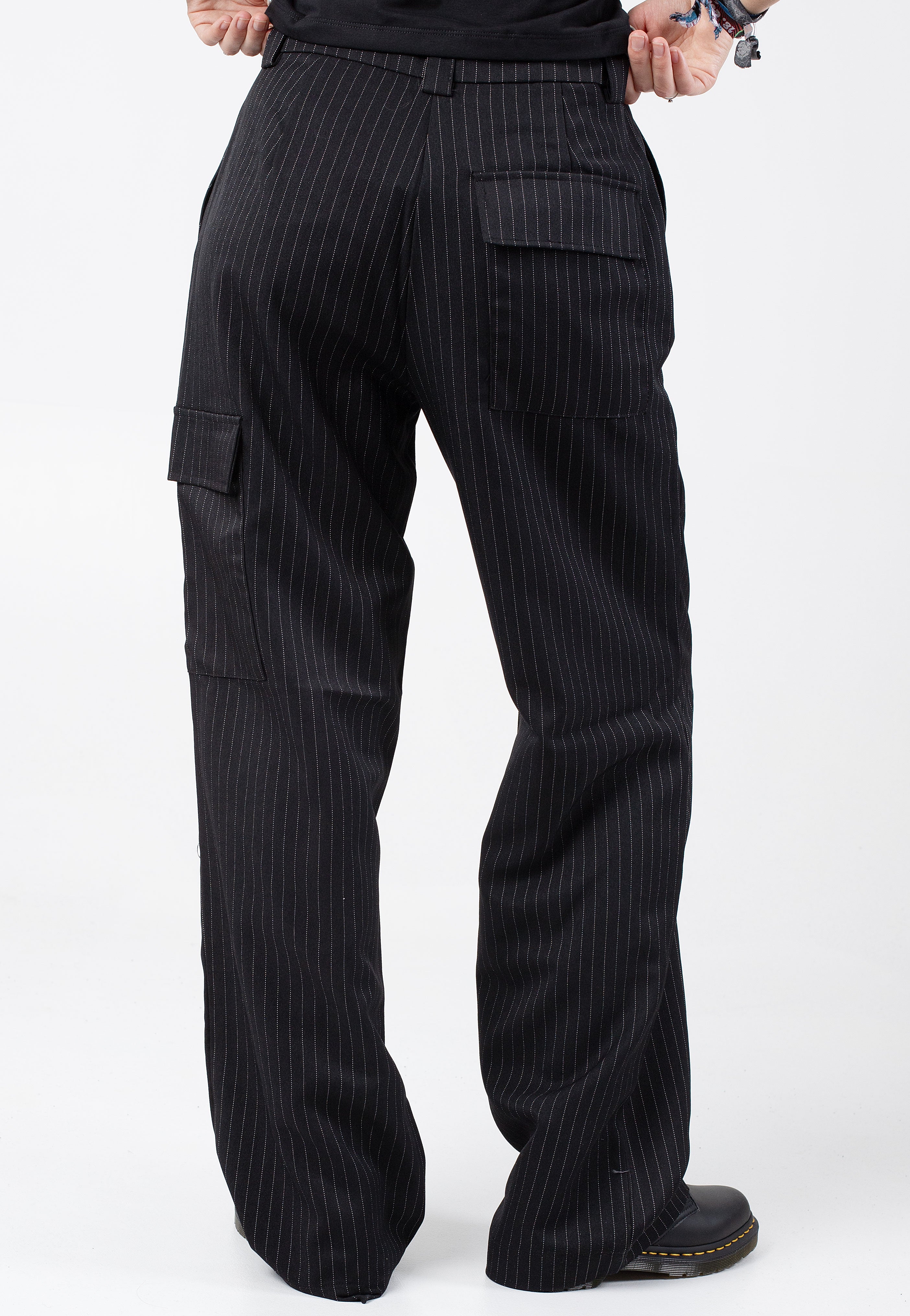 Noisy May - Dallas Pinstripe Black White - Pants | Women-Image