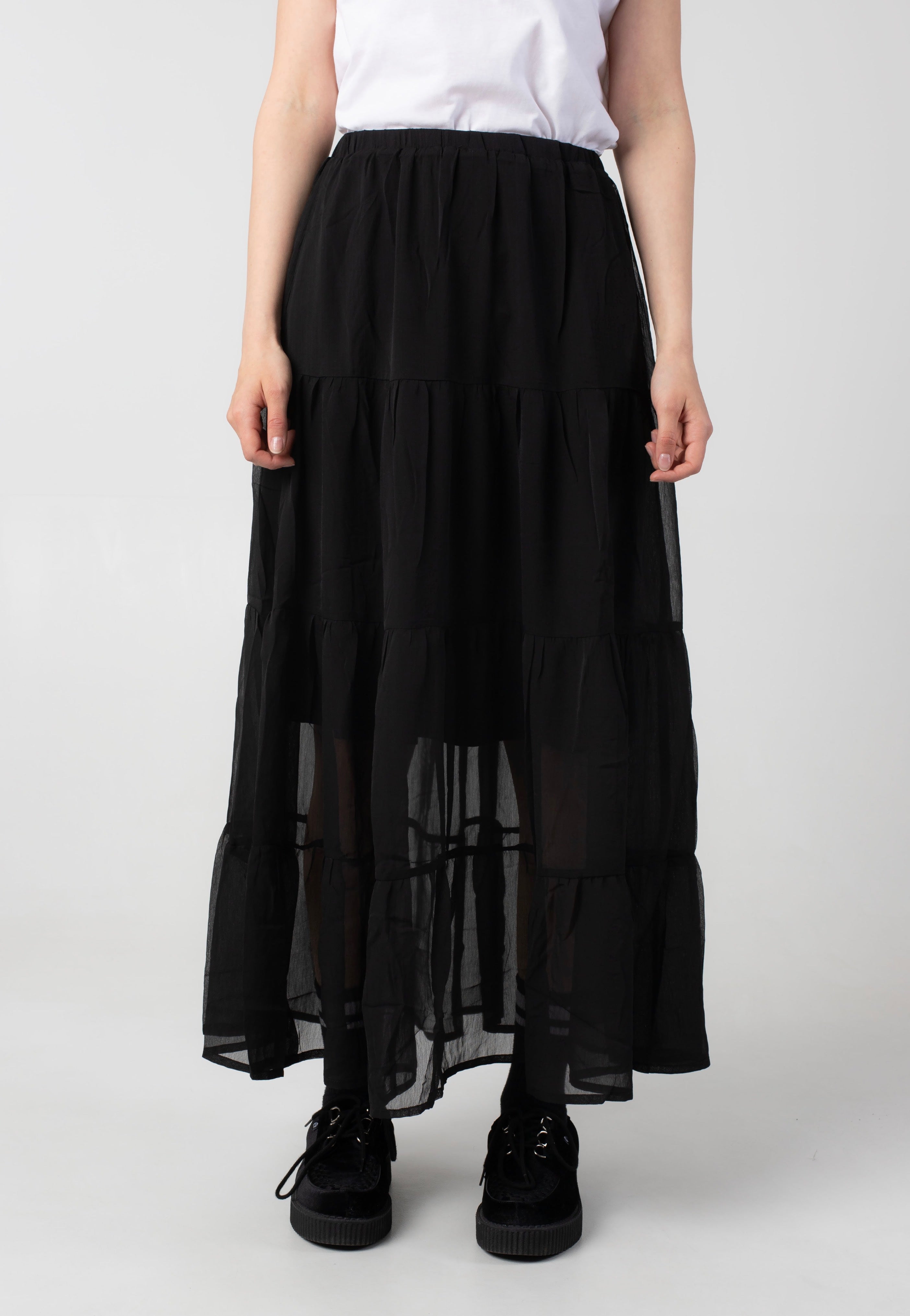Noisy May - Fairy Maxi Chiffon Black - Skirt | Women-Image