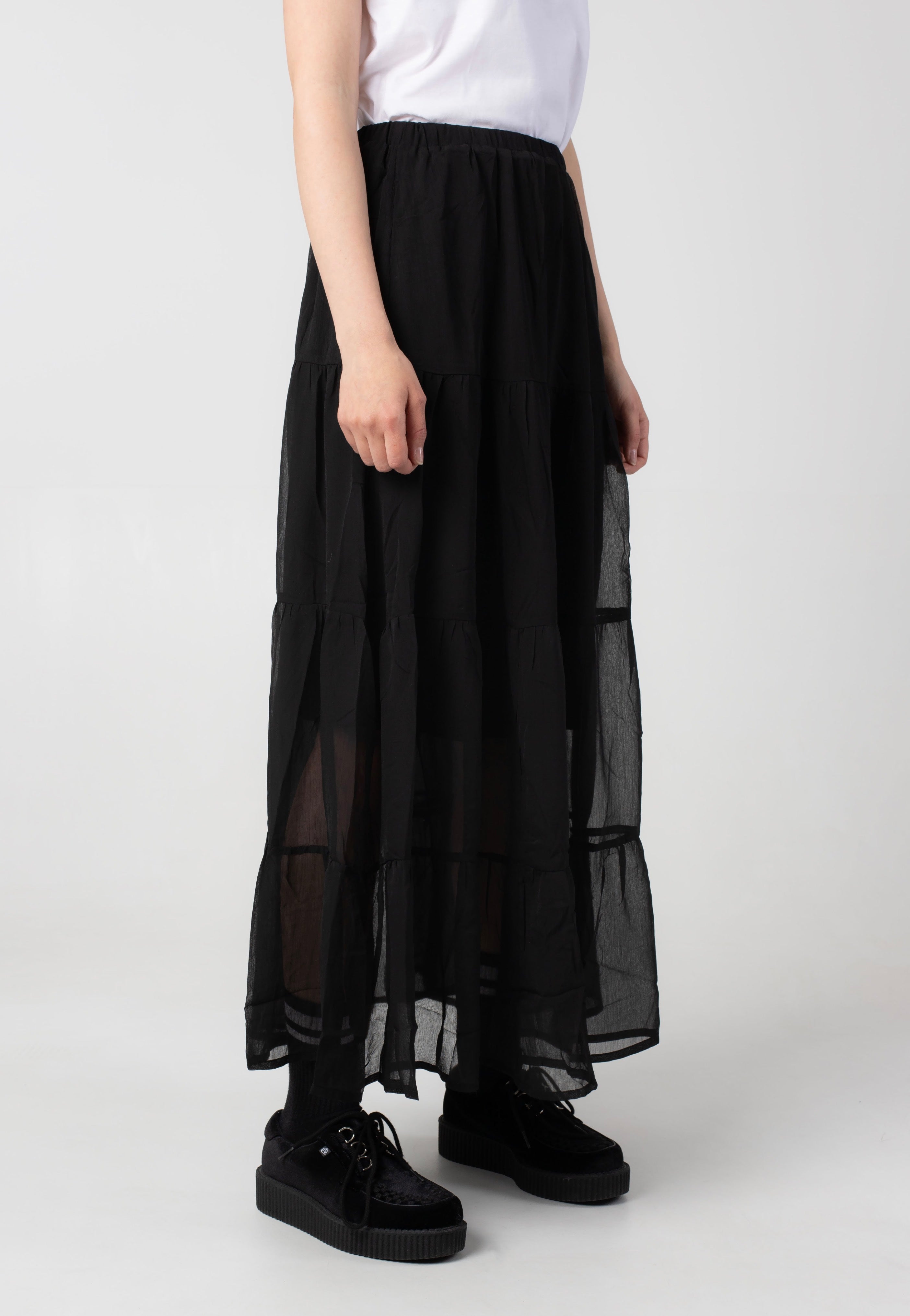 Noisy May - Fairy Maxi Chiffon Black - Skirt | Women-Image