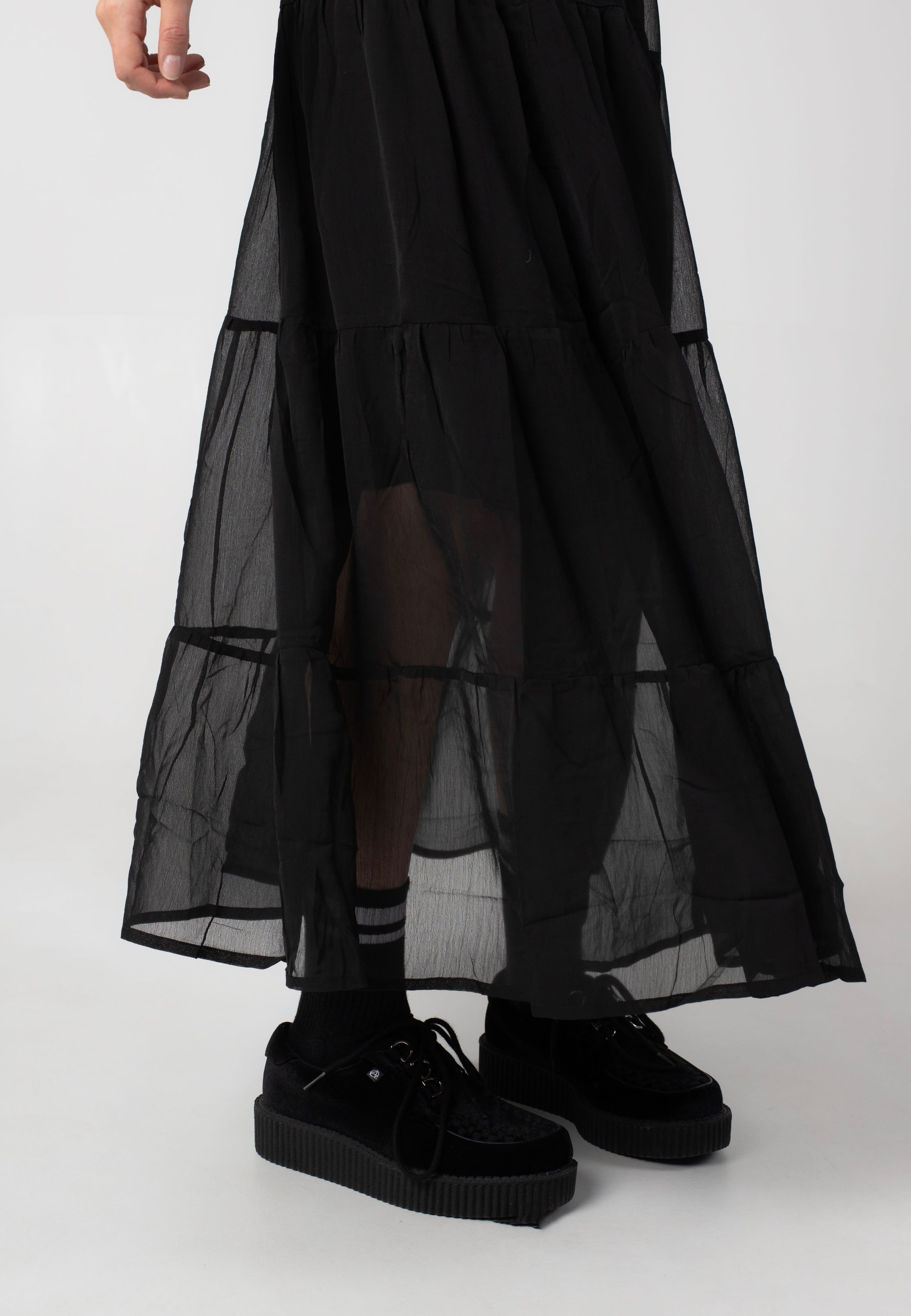 Noisy May - Fairy Maxi Chiffon Black - Skirt | Women-Image