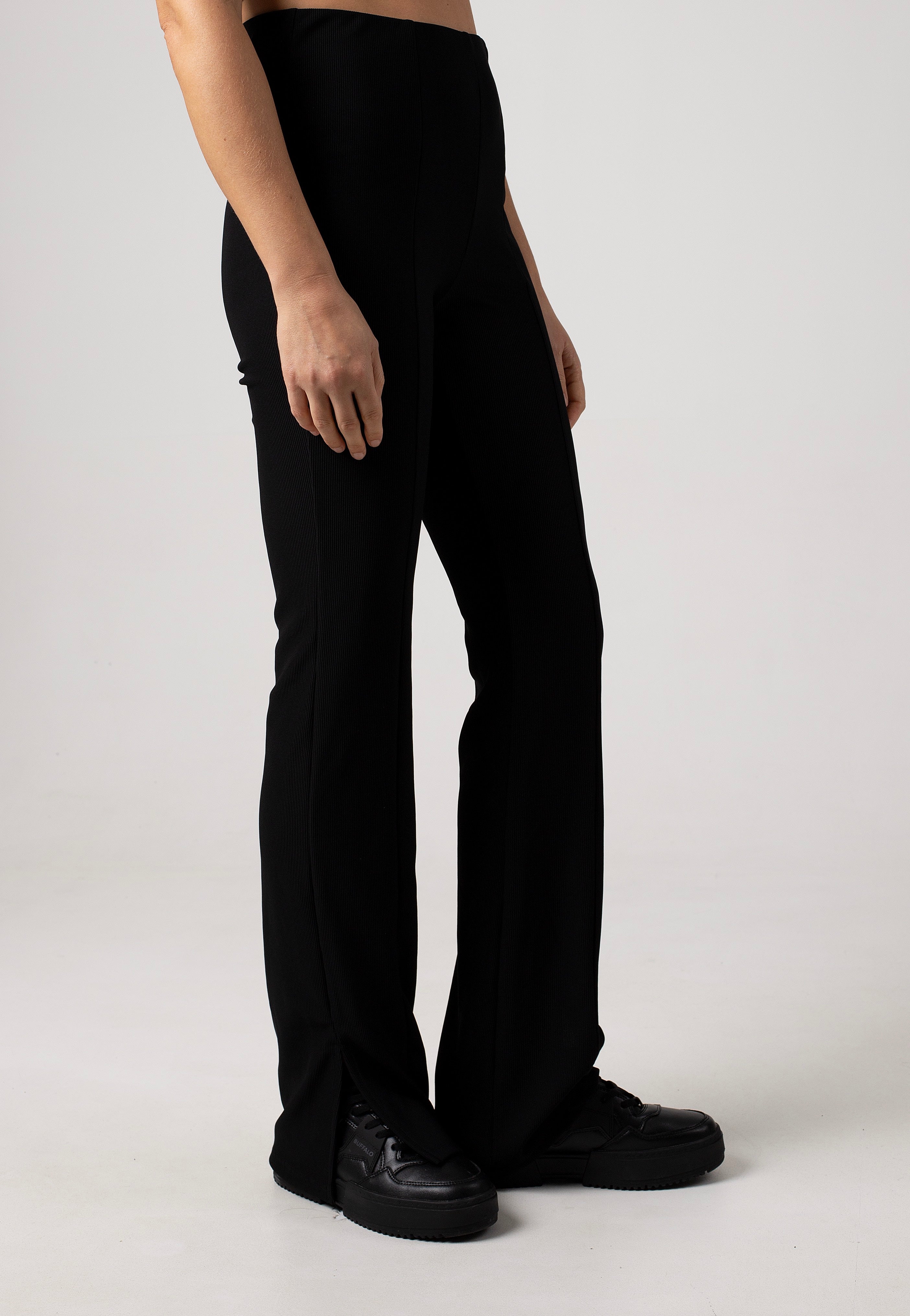 Noisy May - Myra Slit Detail Black - Pants | Women-Image