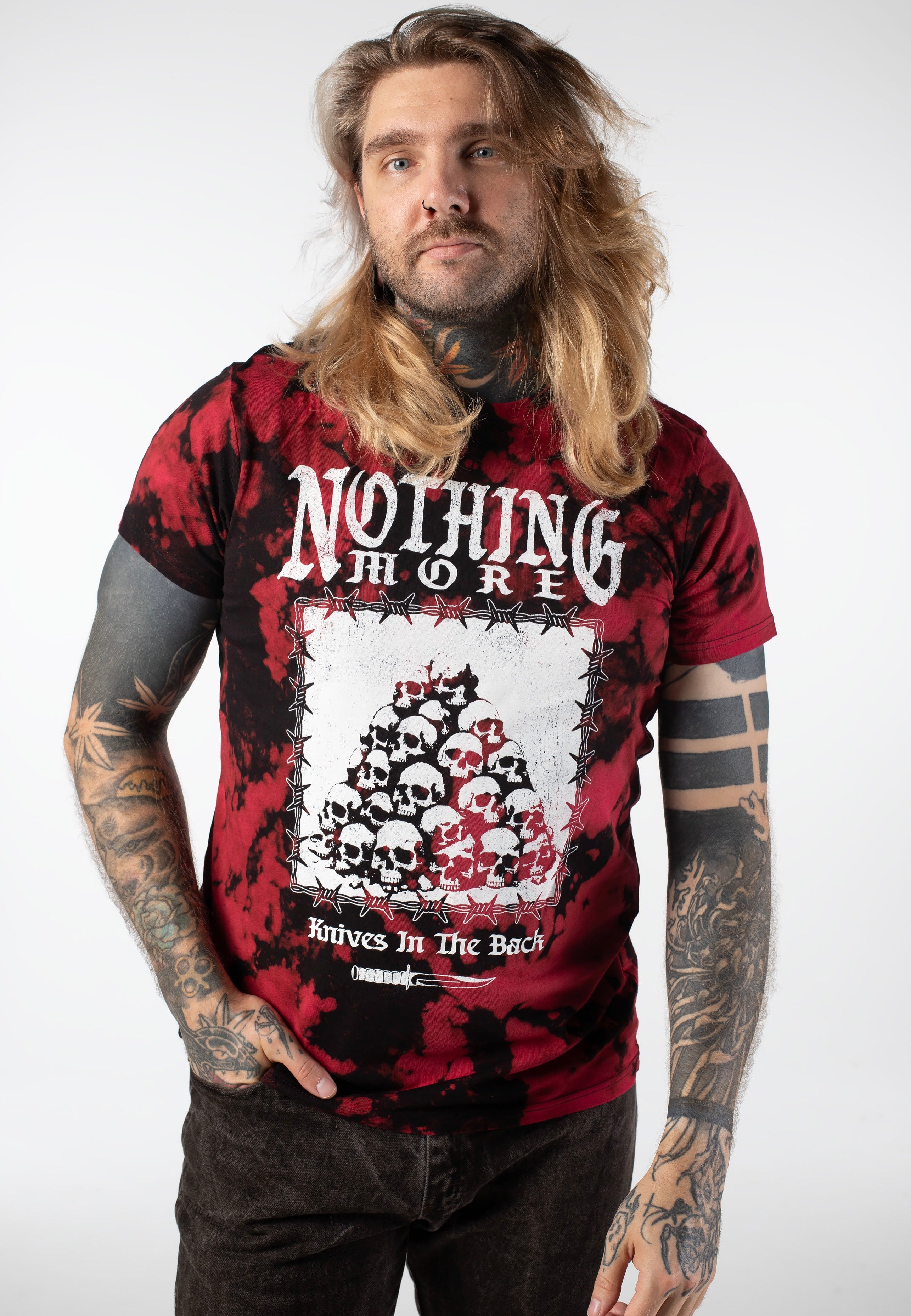 Nothing More - Knives In The Back Red/Black Tie Dye - T-Shirt | Men-Image