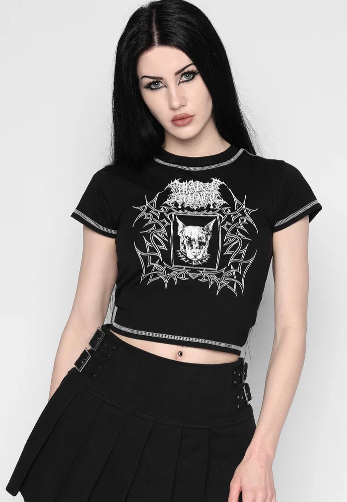 Mary Wyatt - Nyx Cropped Baby Black - T-Shirt | Women-Image