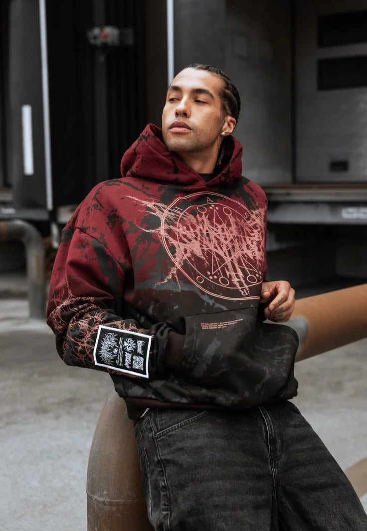 Stay Cold Apparel - Oathbound Heavy Oversized Black/Red - Hoodie