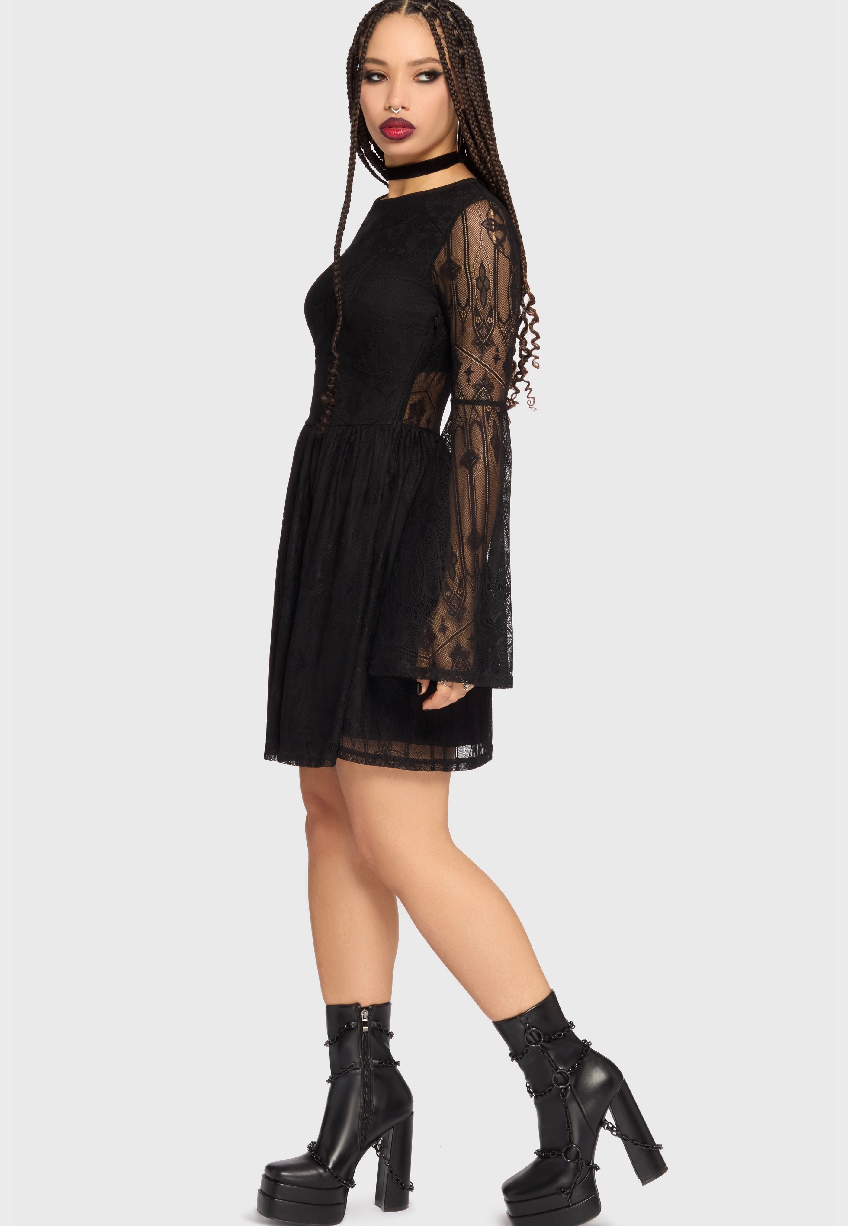 Killstar - Obscura Sanctum Mini Black - Dress | Women-Image