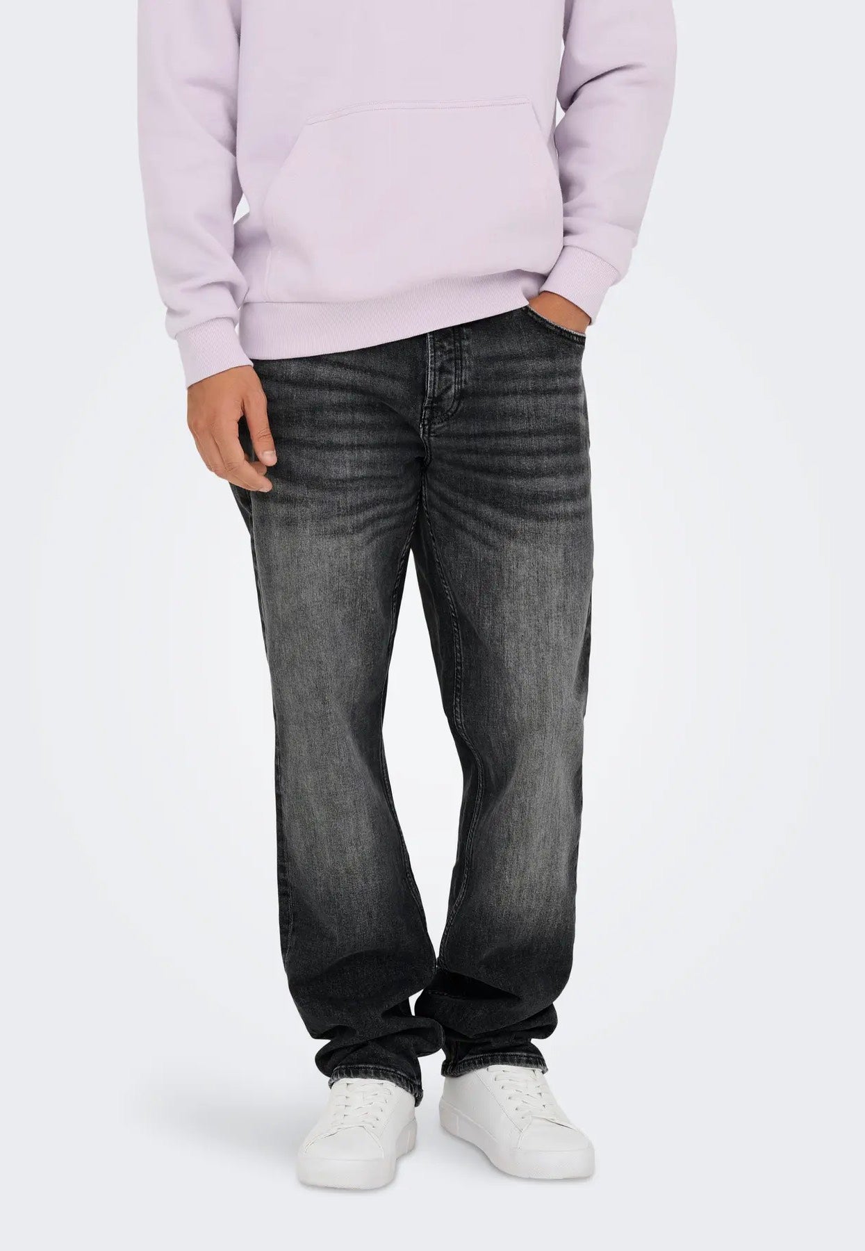 Only & Sons - Edge Performance Straight Washed Black - Jeans | Men-Image