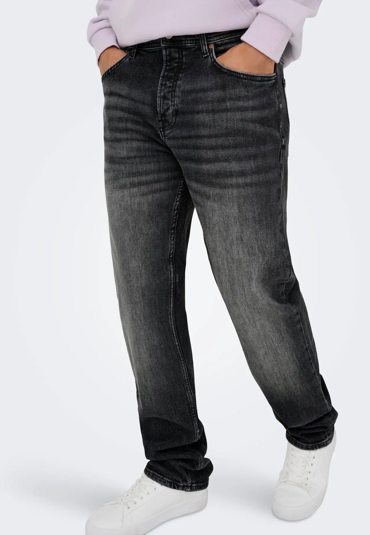 Only & Sons - Edge Performance Straight Washed Black - Jeans | Men-Image