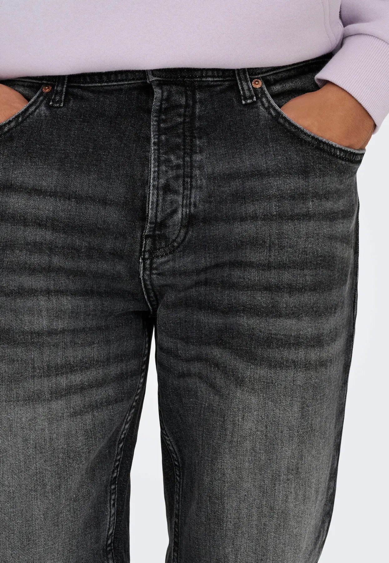 Only & Sons - Edge Performance Straight Washed Black - Jeans | Men-Image