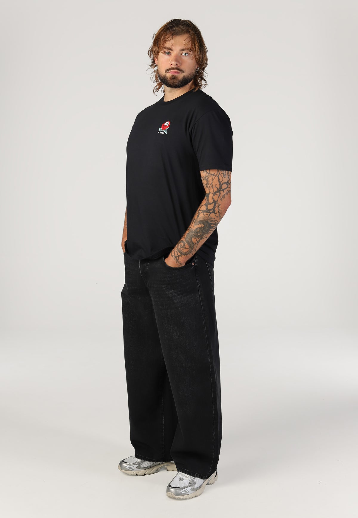 Only & Sons Kayce Barrel Black Denim Jeans