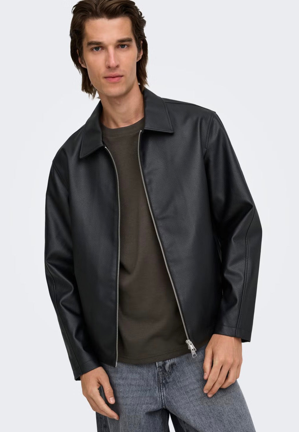 Only & Sons Rem PU Black Veste en Cuir