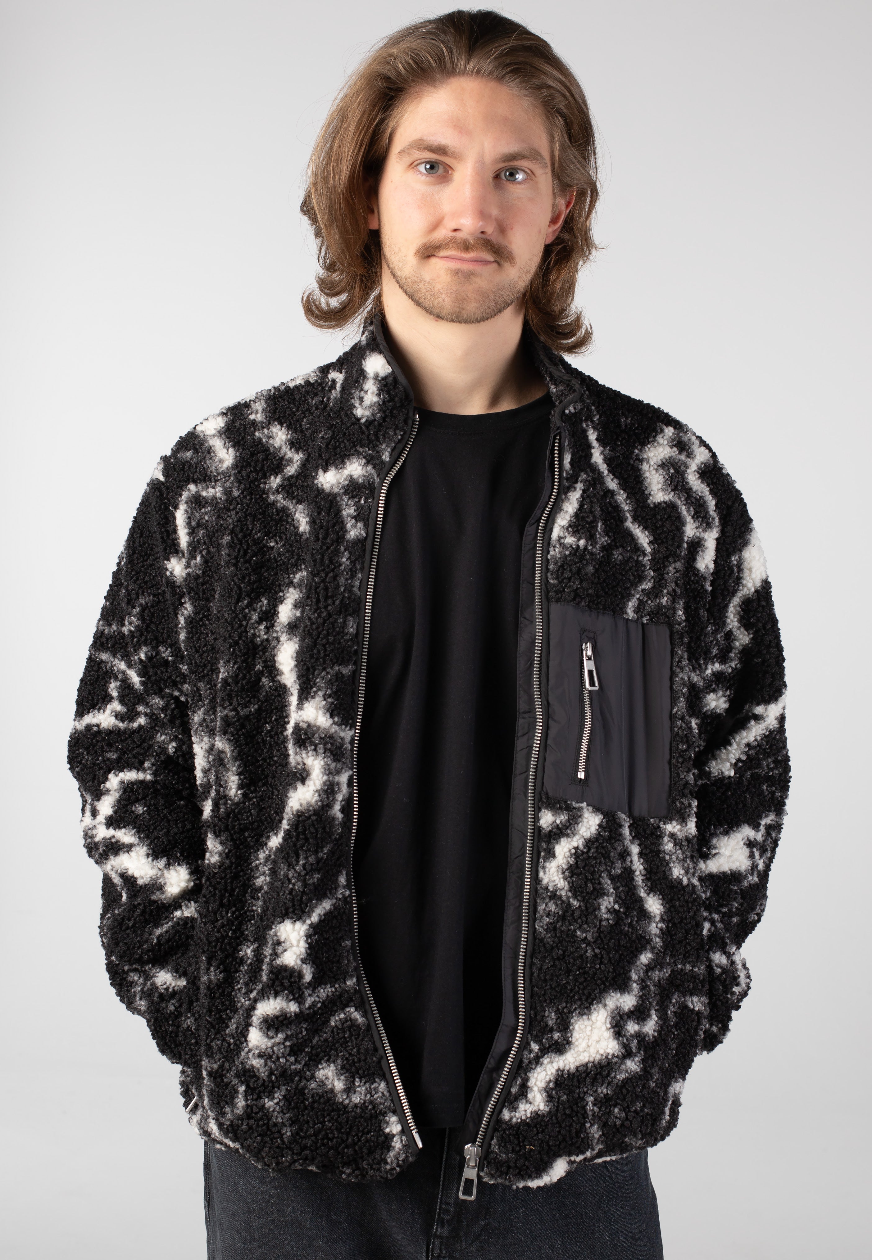 Only & Sons - Jaimy Sherpa Black/White - Jacket | Men-Image