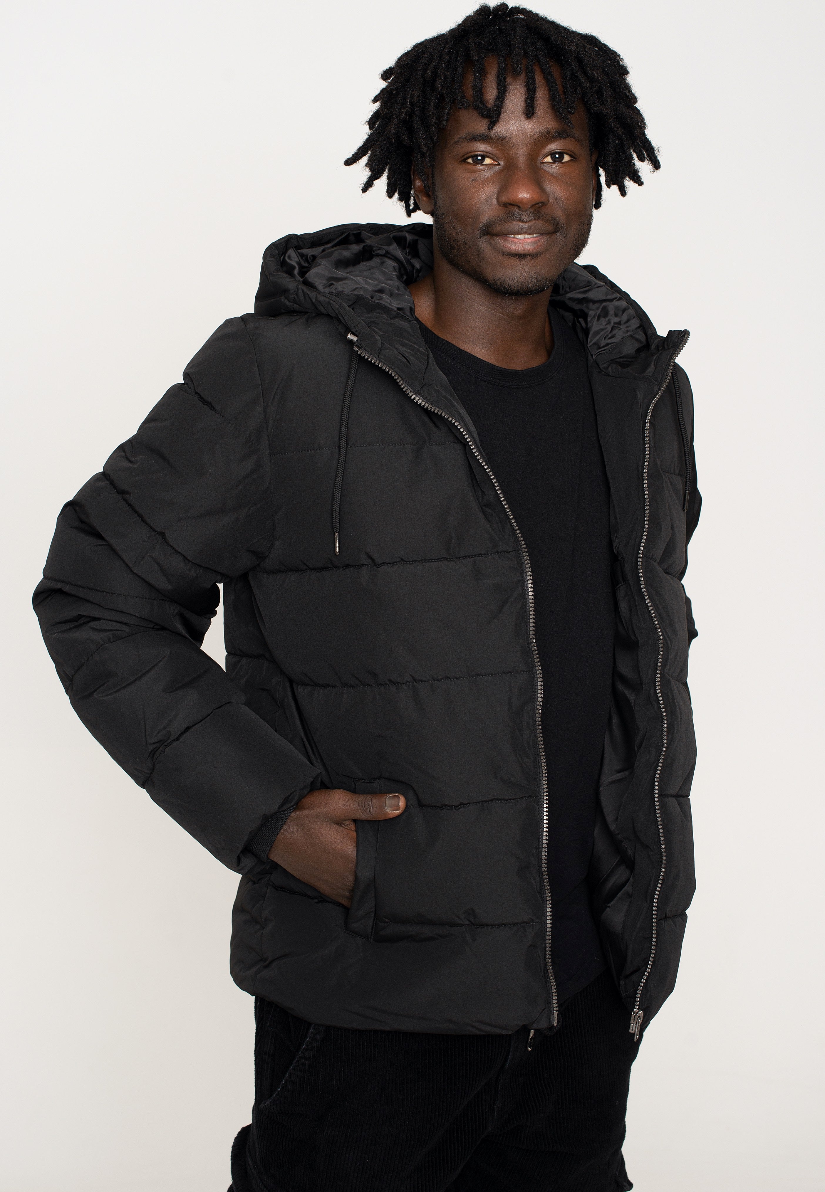 Only & Sons - Melvin Life Quilt Hood Black - Jacket | Men-Image