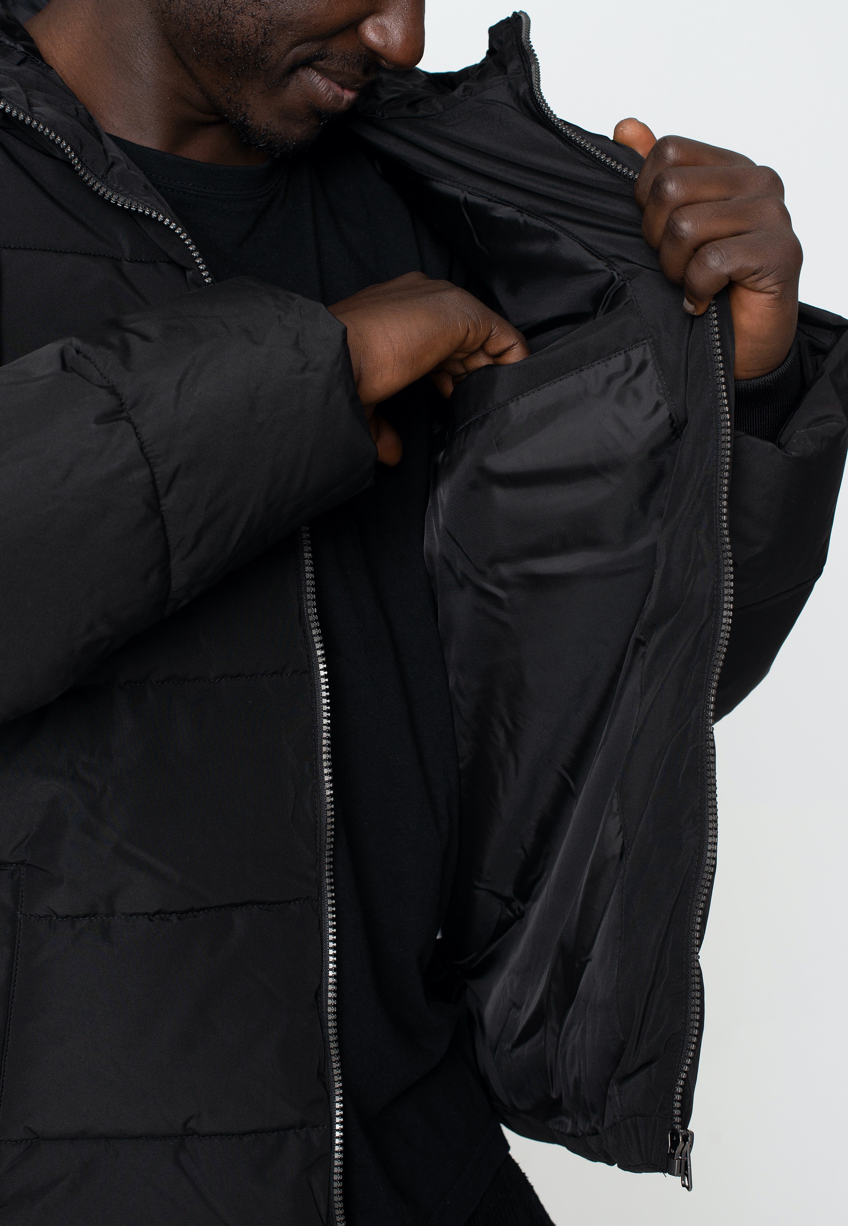 Only & Sons - Melvin Life Quilt Hood Black - Jacket | Men-Image