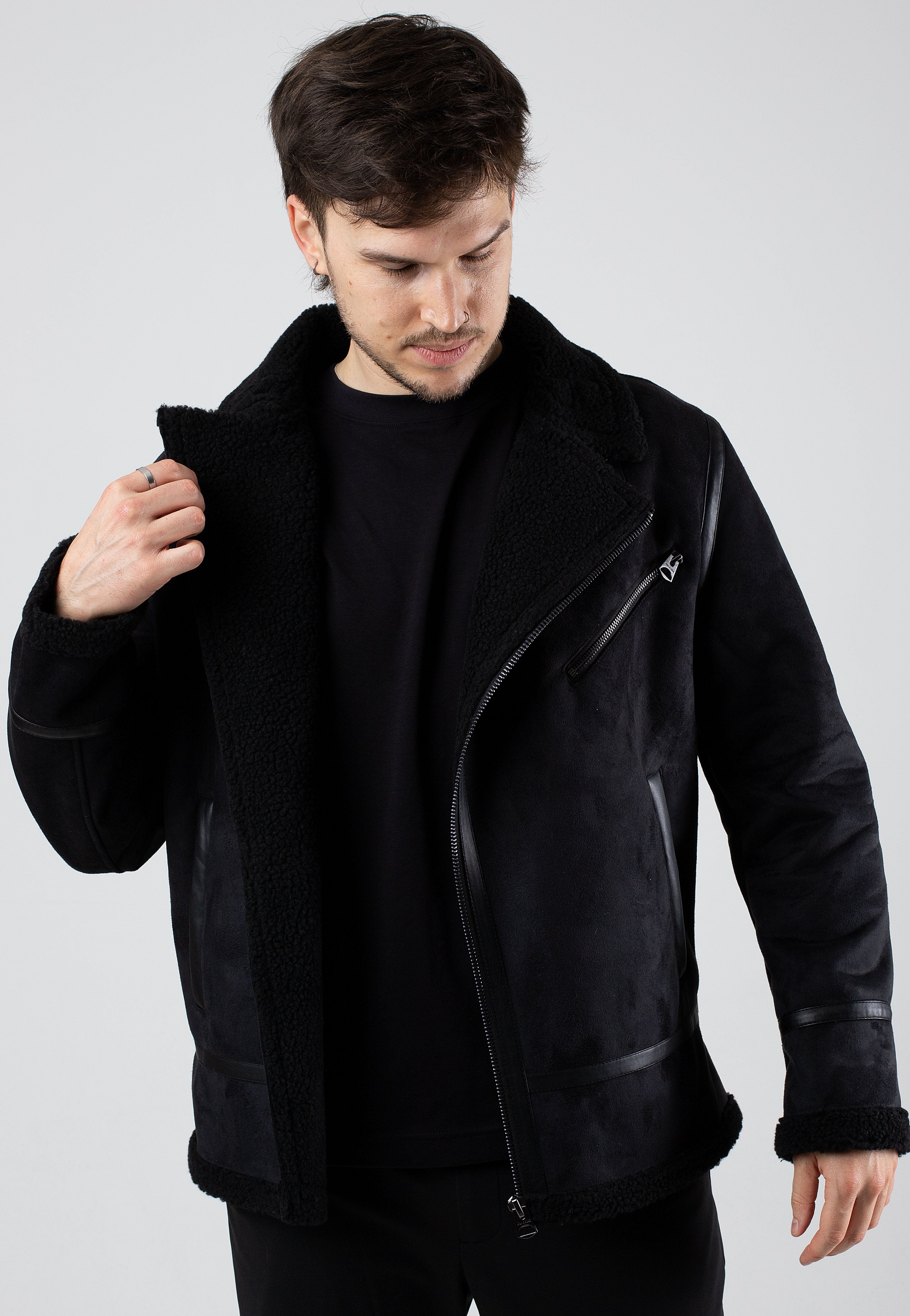 Only & Sons - Robyn Fake Suede Aviator Black - Jacket