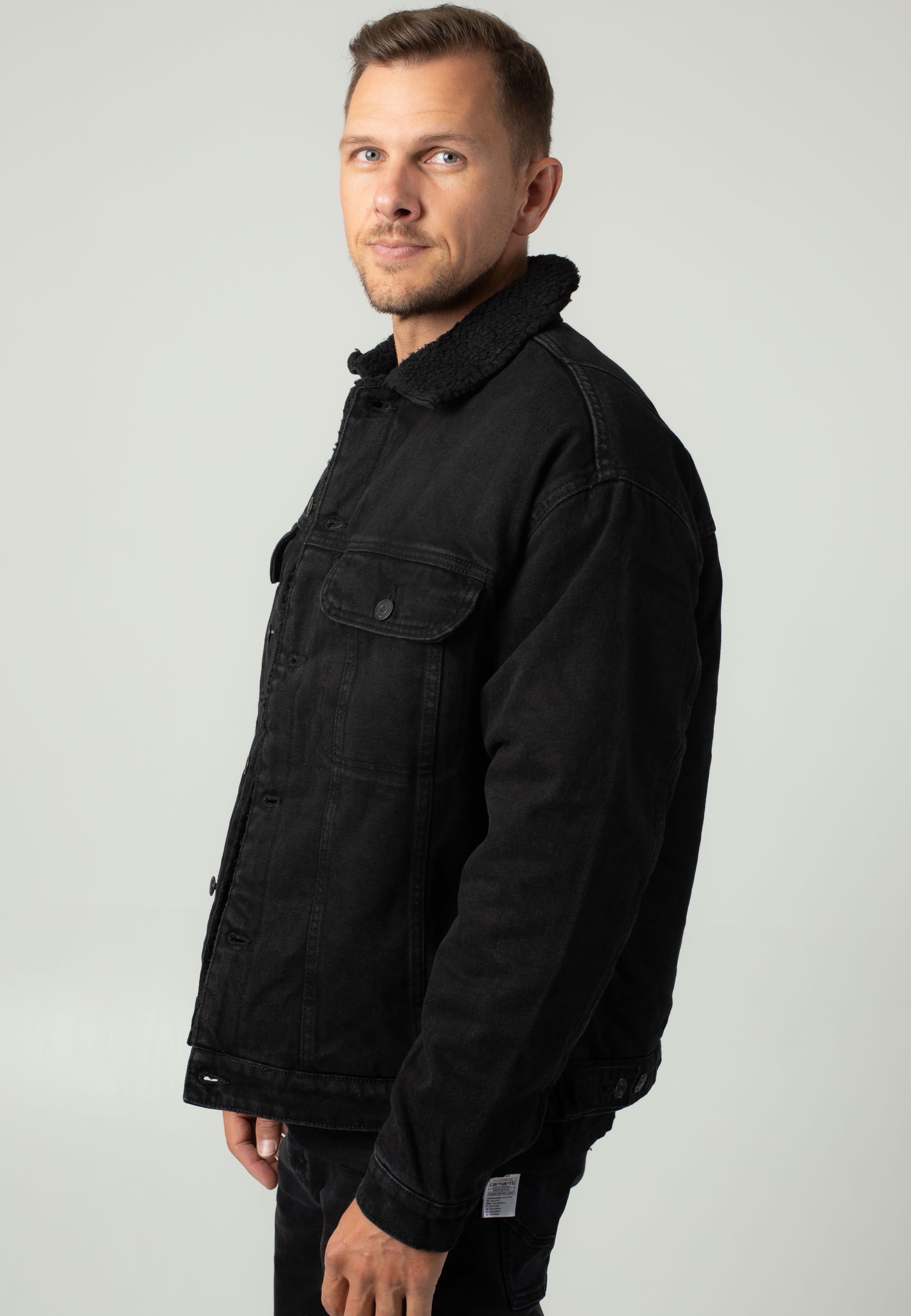 Only & Sons - Wilson Sherpa Black Denim - Jeans Jacket | Men-Image