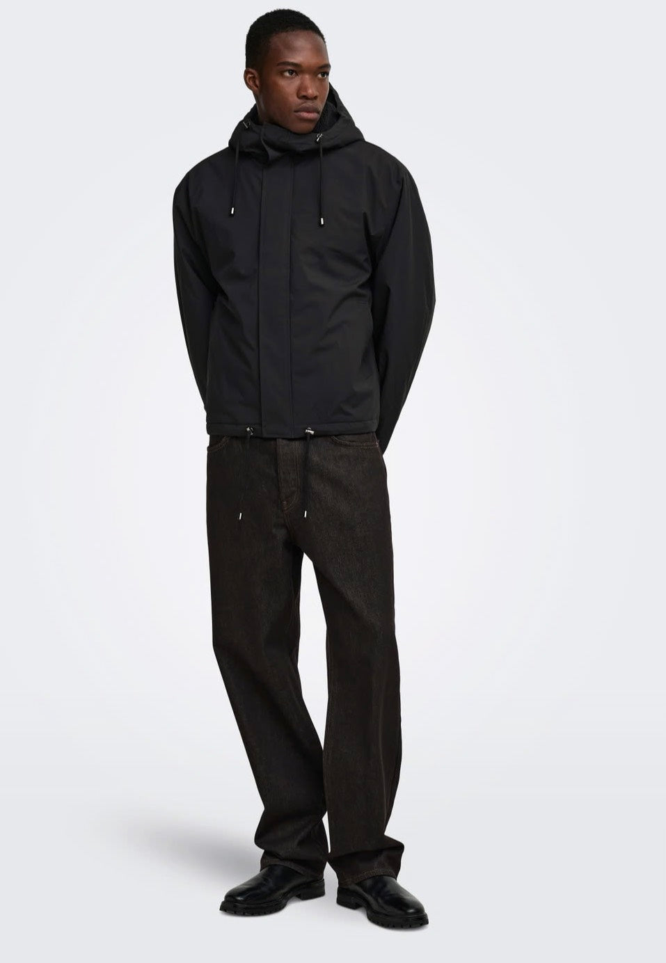 Only & Sons Alex Black/Black Sherpa Jacke