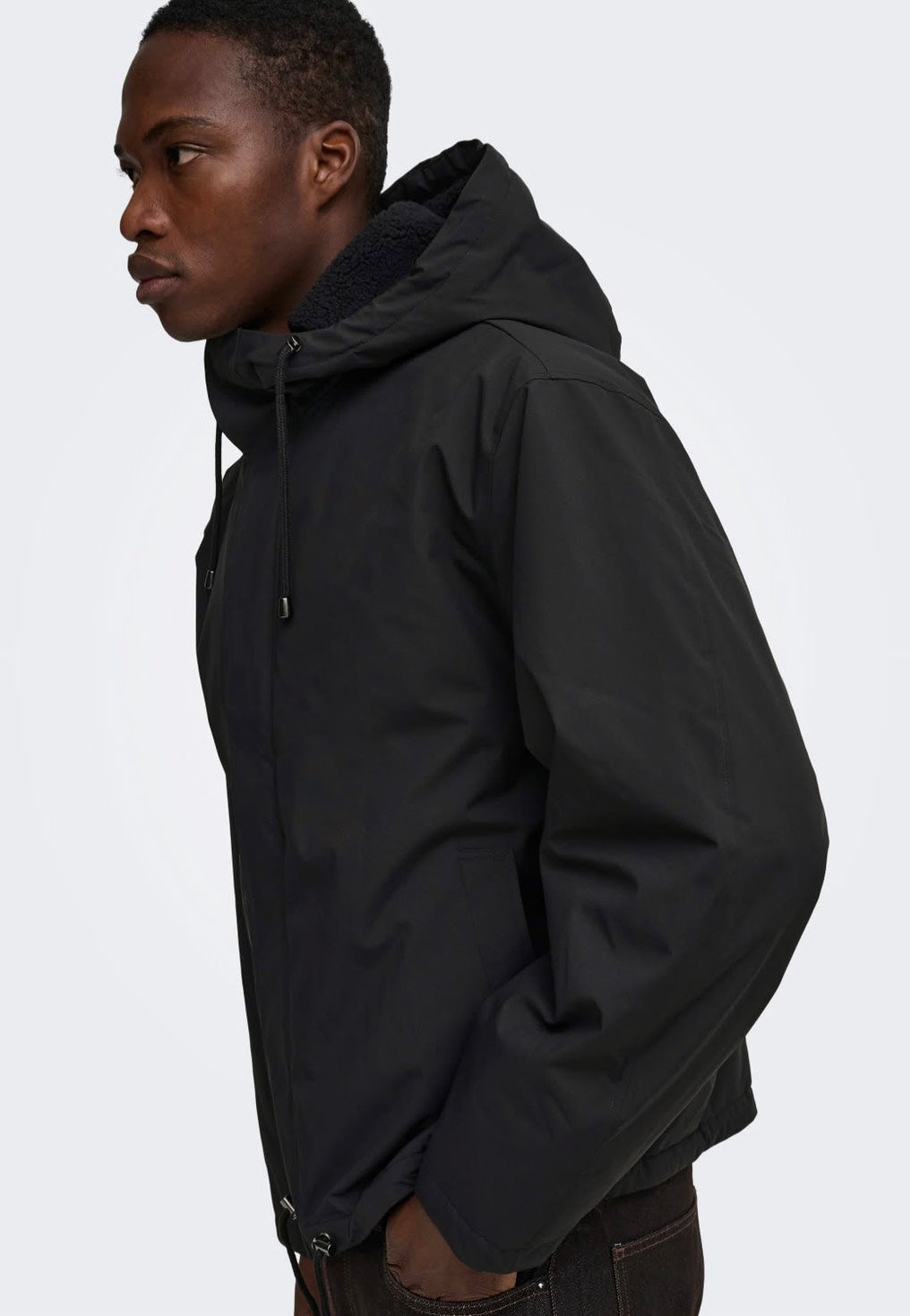 Only & Sons Alex Black/Black Sherpa Jacke