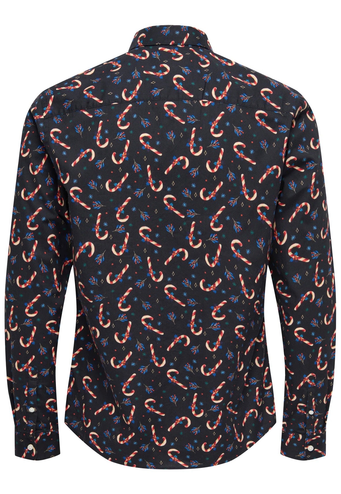 Only & Sons - Elf Xmas AOP Slim Poplin Black - Shirt | Men-Image