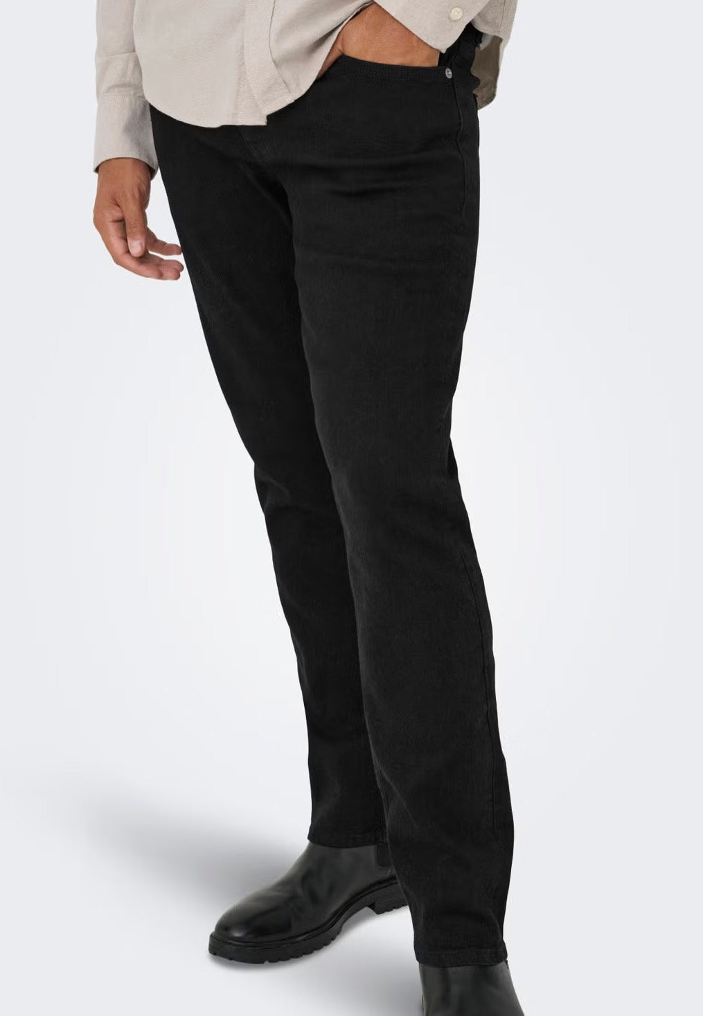 Only & Sons Weft Regular Black Denim Jeans
