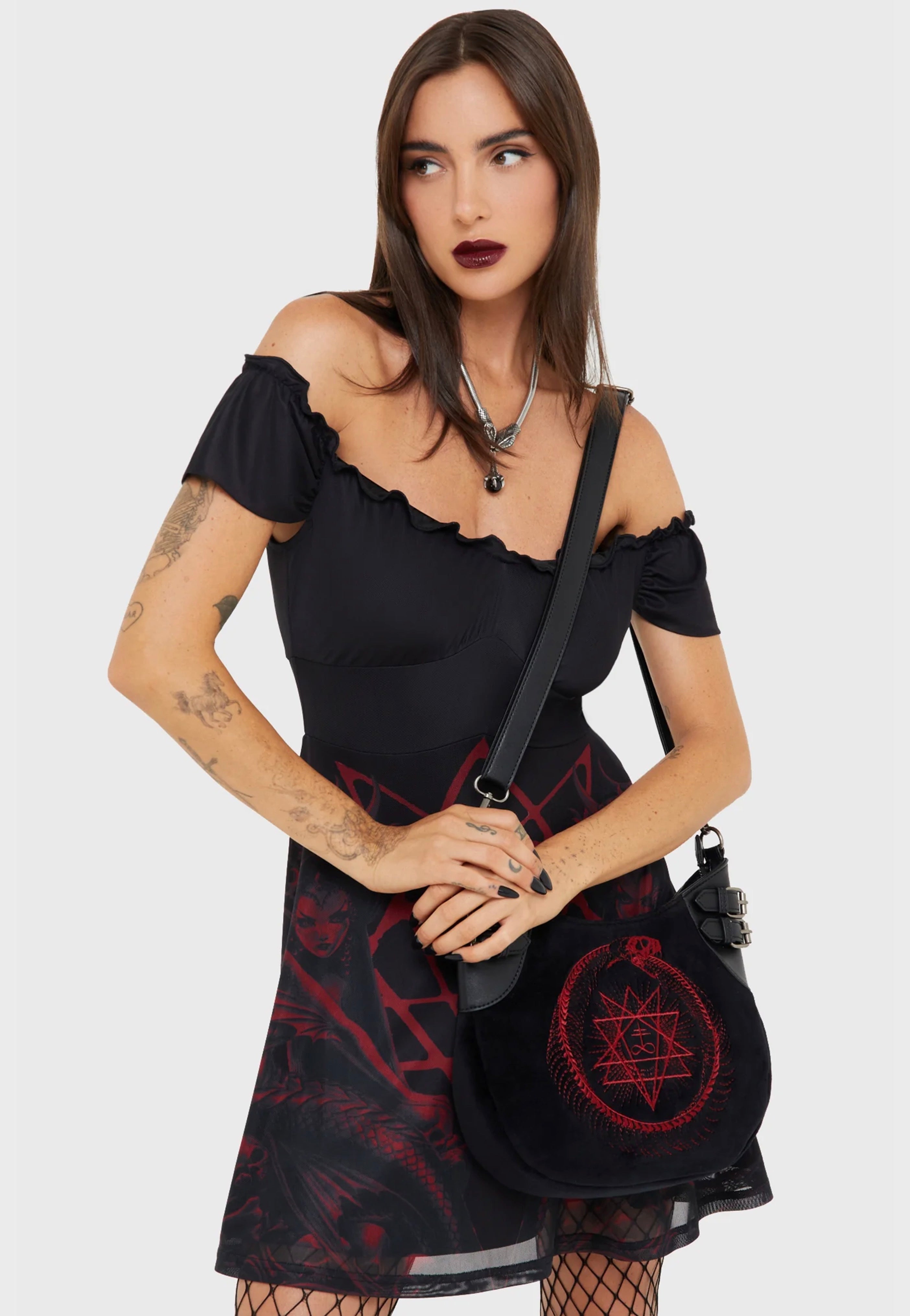 Killstar x Alchemy England - Ouroboros Infinitus Black/Red - Bag | Neutral-Image