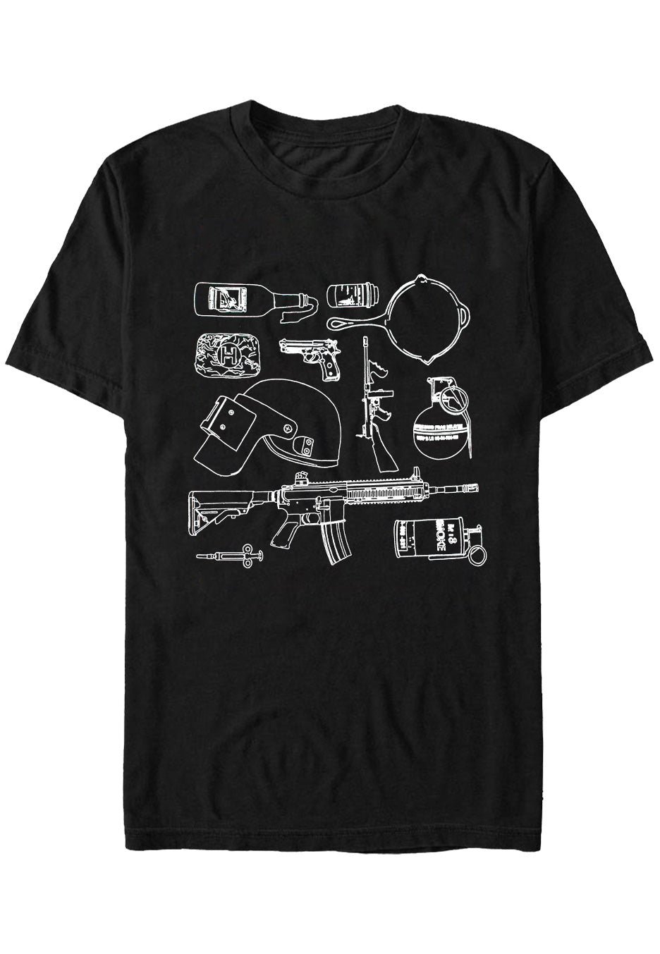 PlayerUnknown's Battlegrounds - Sketch Items - T-Shirt | Neutral-Image