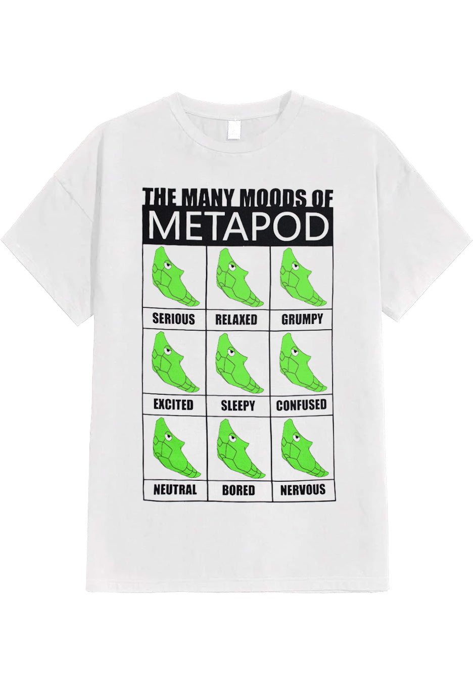 Pokémon - Many Moods Of Metapod White - T-Shirt | Neutral-Image