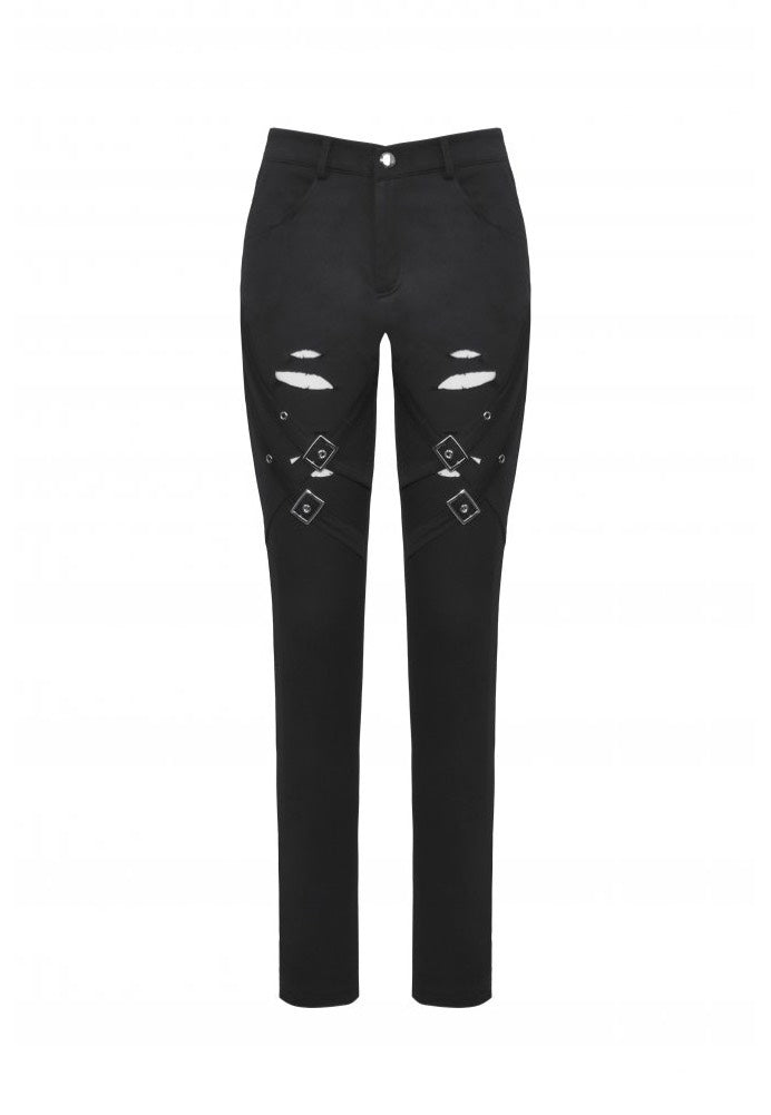 Dark In Love - Punk Versatile Distressed Long - Pants | Women-Image