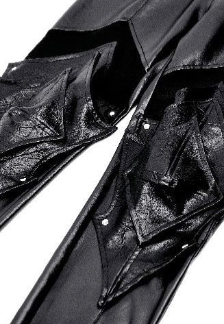 Dark In Love - Black PU Leather Armor Knight - Pants | Women-Image