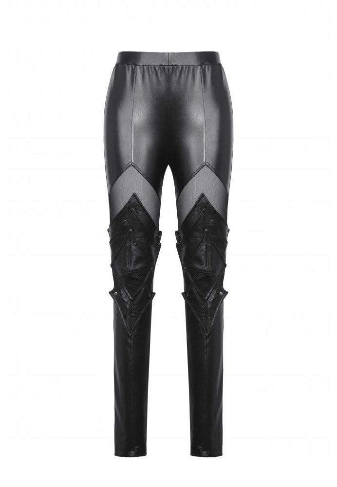 Dark In Love - Black PU Leather Armor Knight - Pants | Women-Image
