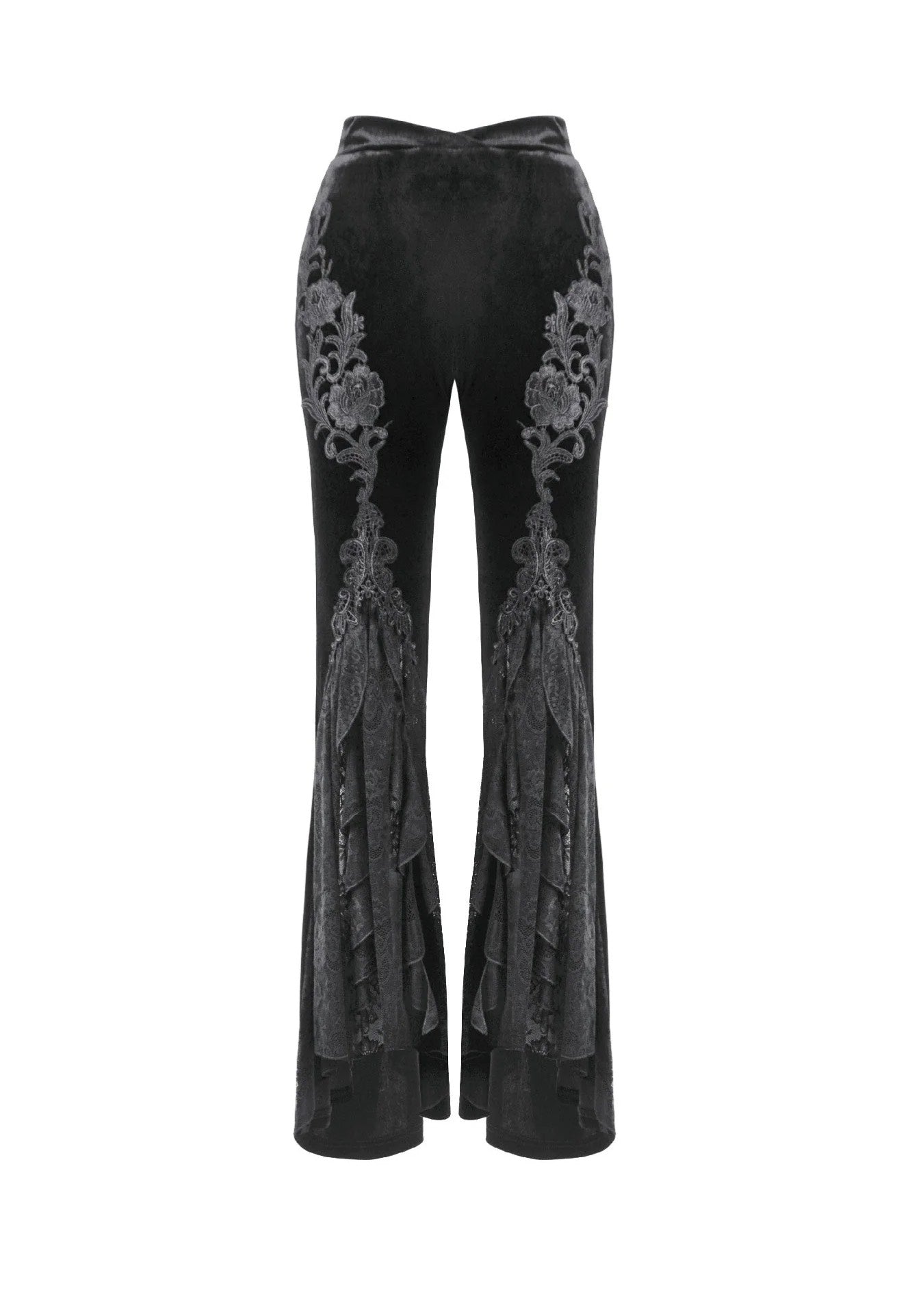 Dark In Love - Gothic Applique Velvet Flared - Pants | Women-Image