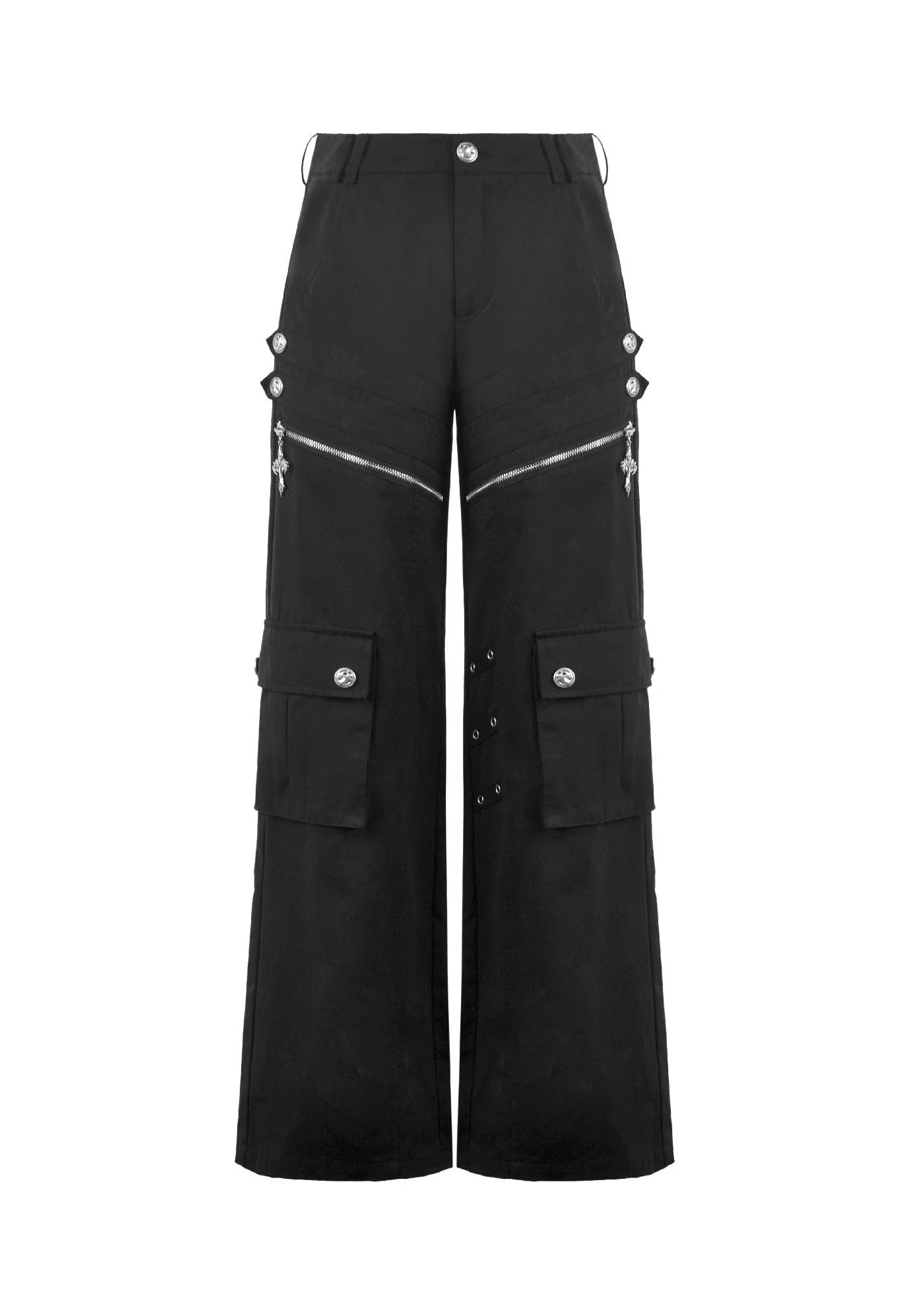 Dark In Love Urban Mobility Dark Techwear Multi Pocket Cross Zip Pants
