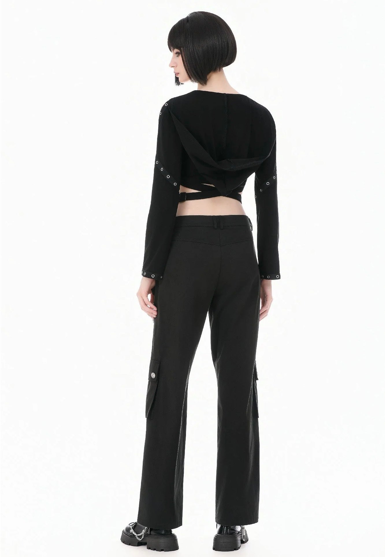 Dark In Love Urban Mobility Dark Techwear Multi Pocket Cross Zip Pants