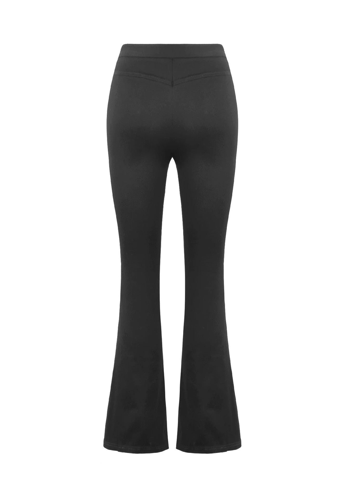 Dark In Love Dark Rift Gothic Punk Mesh Patchwork Cutout Buckle Flare Pantalones