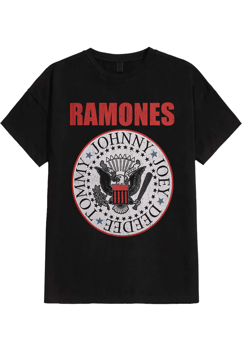 Ramones - Hey Ho Red Block Text - T-Shirt | Neutral-Image