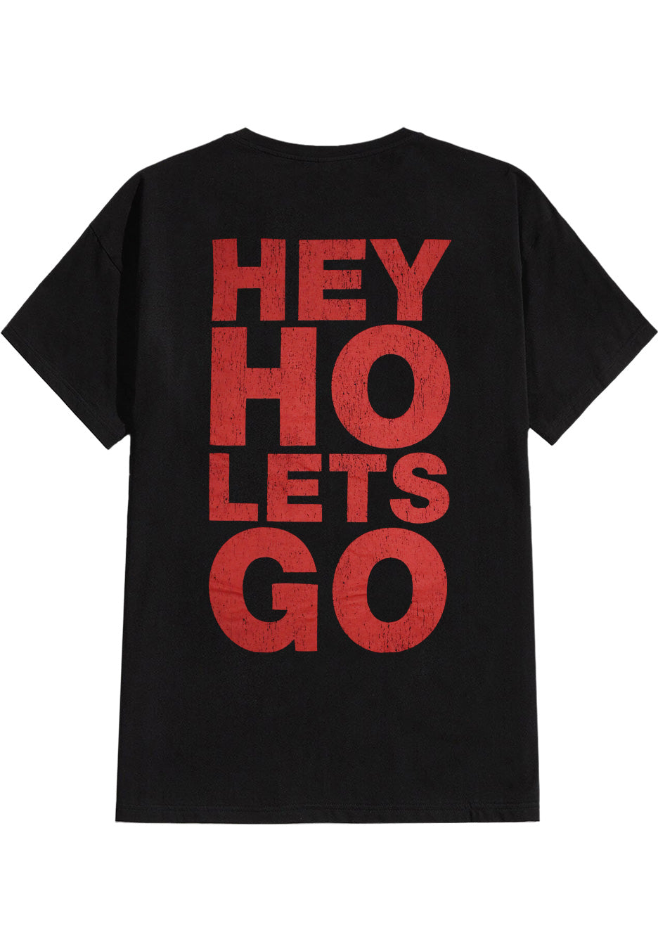 Ramones - Hey Ho Red Block Text - T-Shirt | Neutral-Image