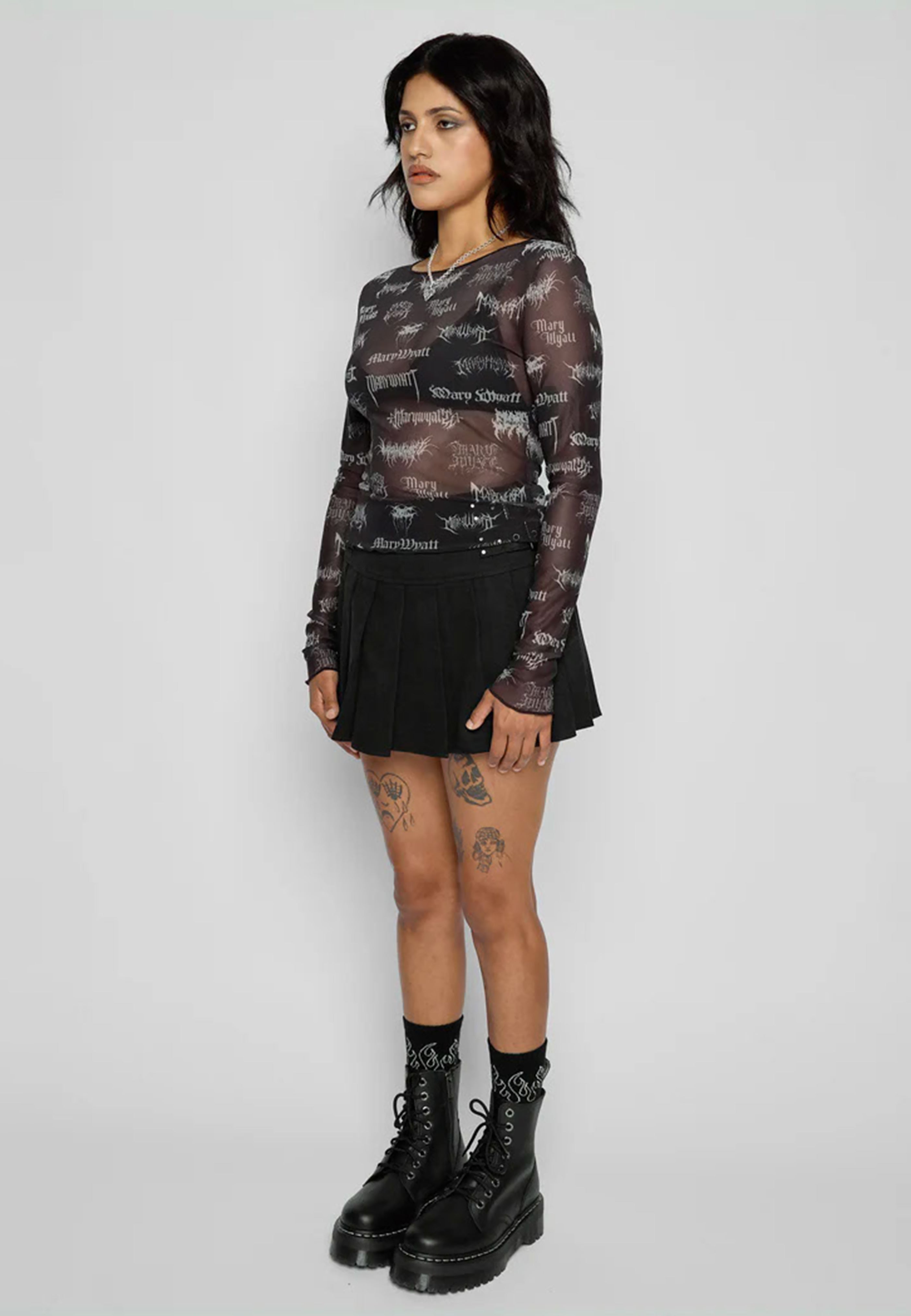 Mary Wyatt - Reign Mesh Black/White - Longsleeve | Women-Image