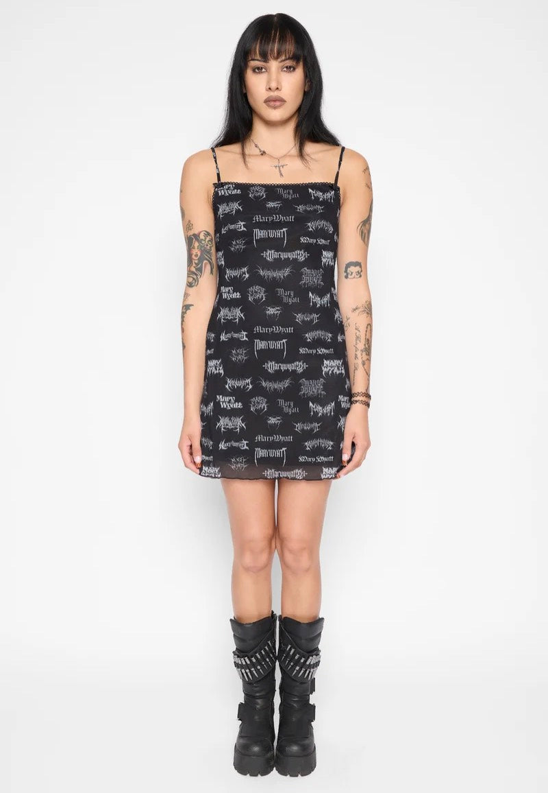 Mary Wyatt Reign Mesh Mini Black Robe