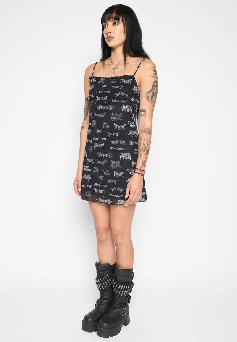 Mary Wyatt Reign Mesh Mini Black Robe