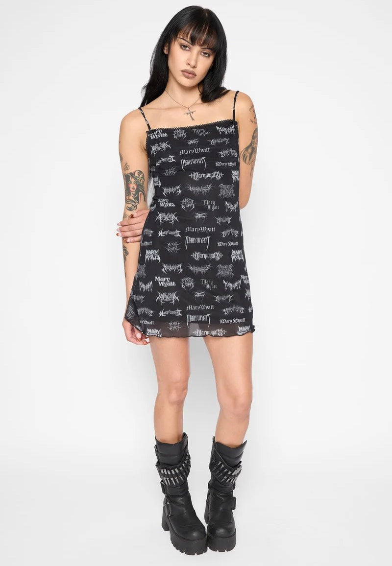 Mary Wyatt Reign Mesh Mini Black Robe