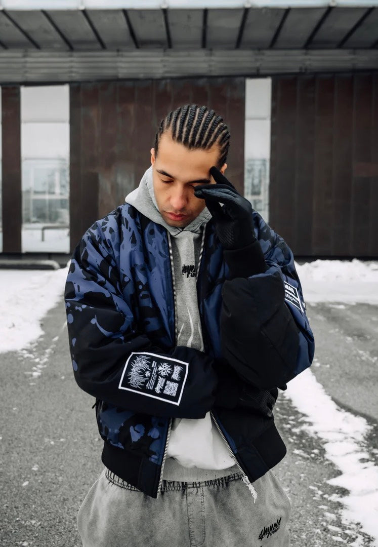 Stay Cold Apparel - Reign Of Blood Bomber Black/Blue - Jacket | Men-Image