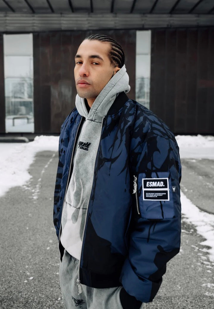 Stay Cold Apparel - Reign Of Blood Bomber Black/Blue - Jacket | Men-Image