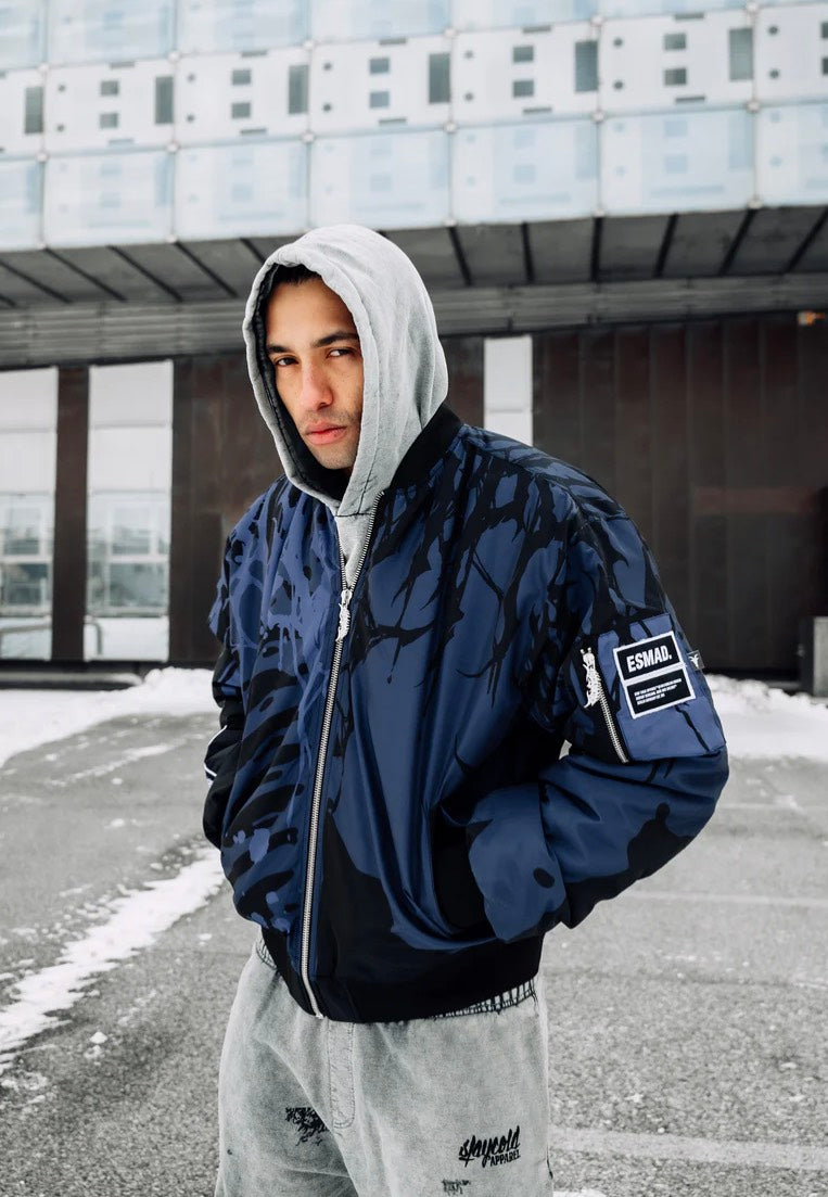 Stay Cold Apparel - Reign Of Blood Bomber Black/Blue - Jacket | Men-Image