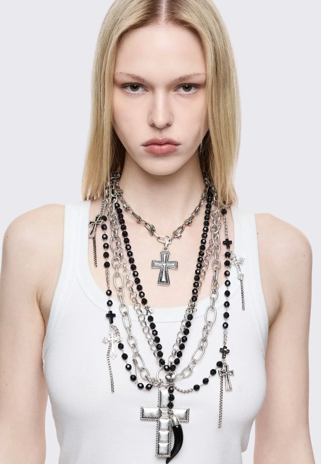 Minga London - Requiem Layered Silver - Necklace | Neutral-Image