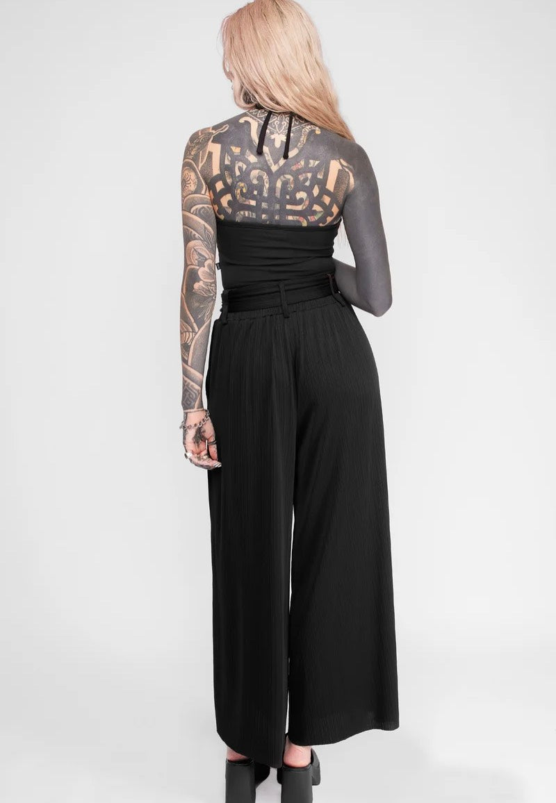 Mary Wyatt Rowan Pleated Black Pantalons