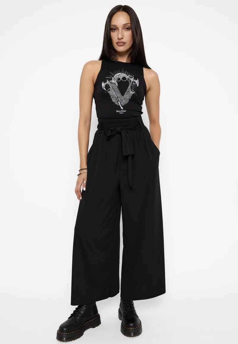 Mary Wyatt Rowan Pleated Black Pantalons