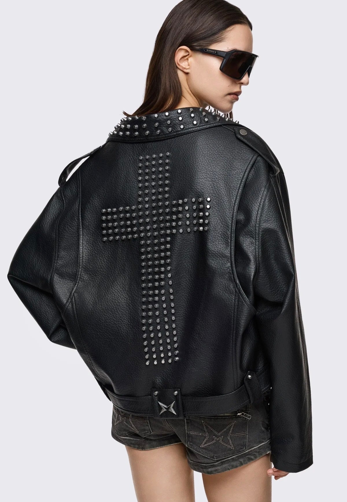 Minga London - Roxanne Biker Black - Leather Jacket | Women-Image