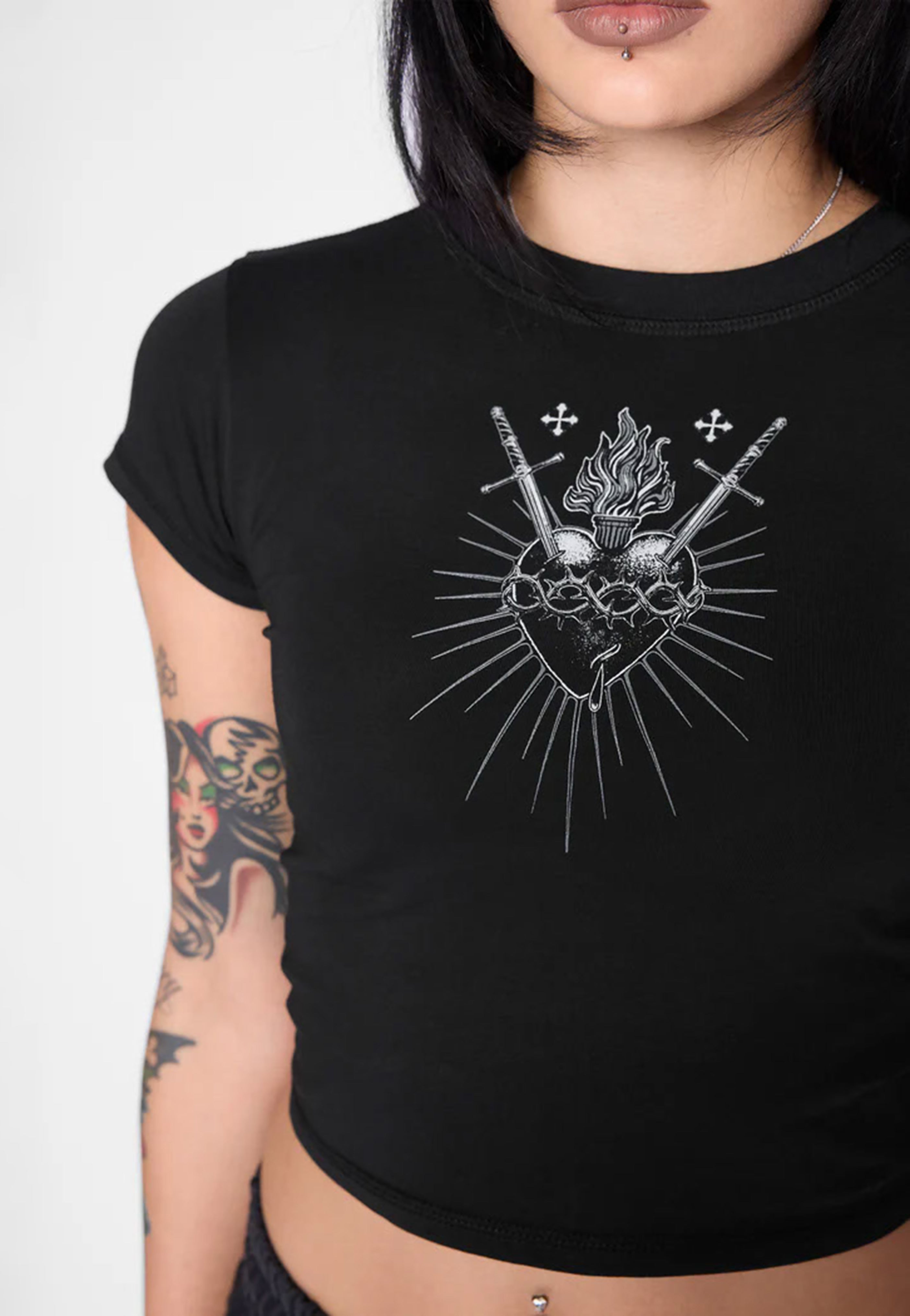 Mary Wyatt - Sanctify Cropped Black - T-Shirt | Women-Image