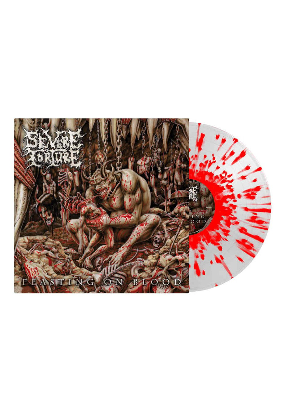 Severe Torture - Feasting On Blood Transparent Red - Splattered Vinyl