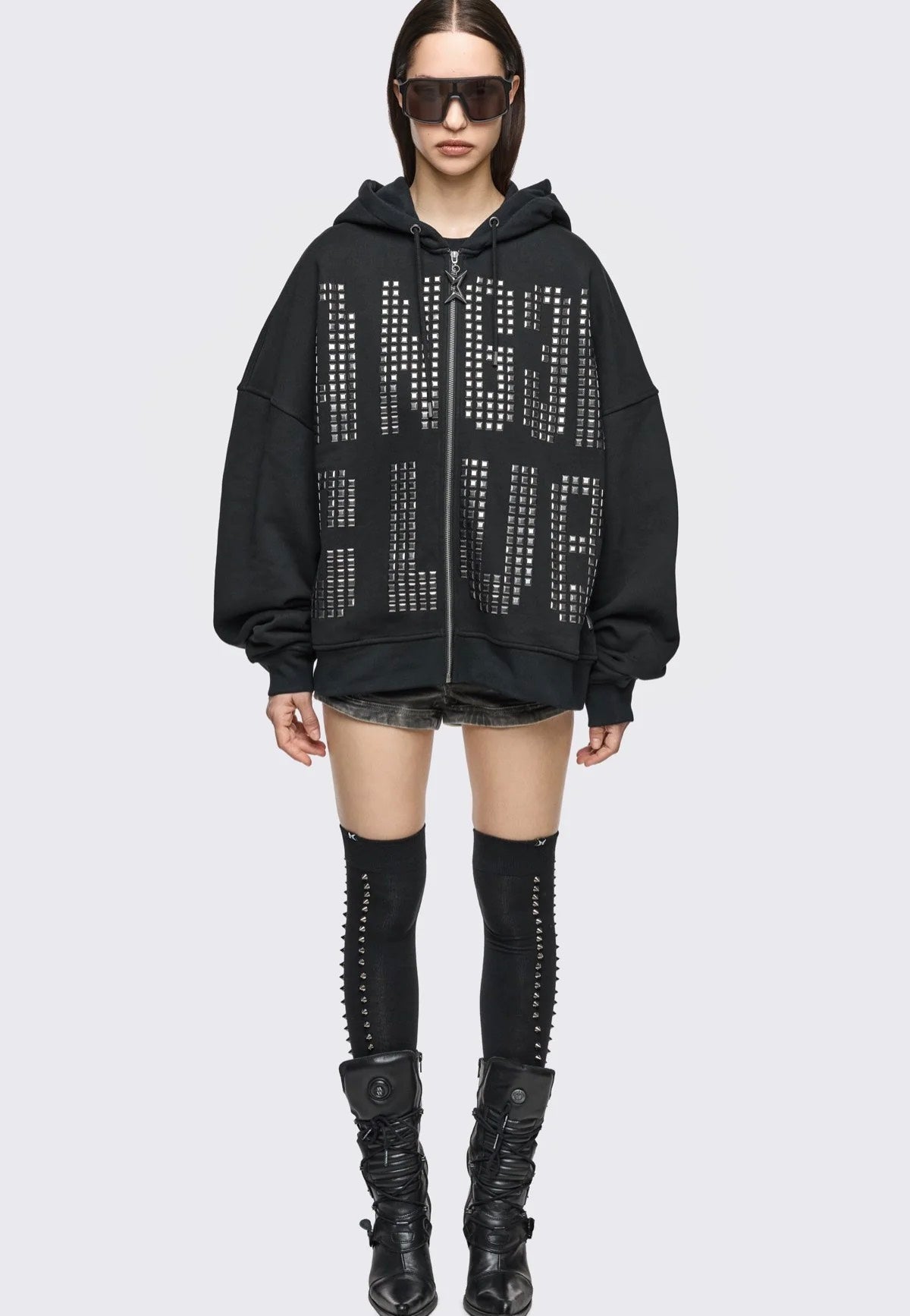 Minga London - Sharp Thigh Highs Black - Socks | Neutral-Image